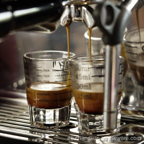 Taza medidora de vidrio para herramientas de café Barista con escala